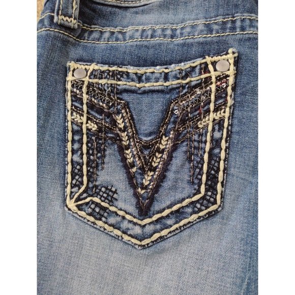Vigoss Heritage Fit Embroidered Women's Blue Denim Jean Cut Off  Shorts Size 4 - Picture 3 of 9